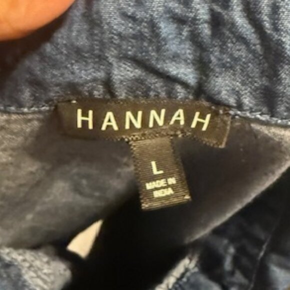 HANNAH Denim Like Blouse Size L - Picture 3 of 3